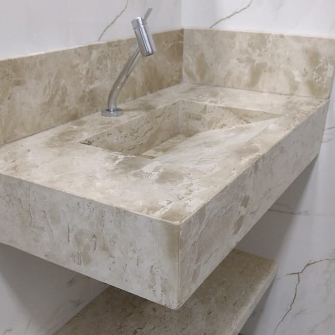 Cuba esculpida em mármore — Banheiros · Lavabo · Campo Novo do Parecis
